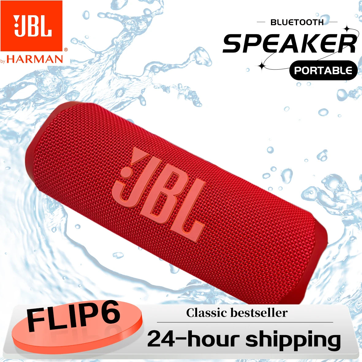 JBL Flip 6 Portable Wireless Bluetooth Speaker - Rugged Waterproof with Enhanced Sound And Independent Tweeters