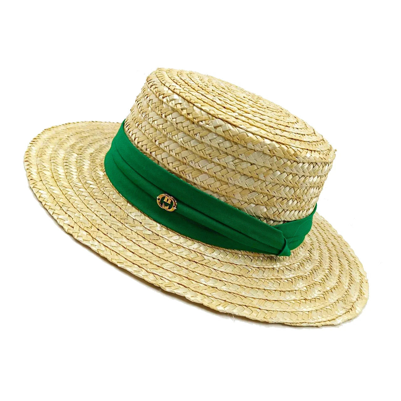 Hepburn style summer straw hat French elegant ladies seaside travel sun hat bow ribbon flat top wide brim straw hat  여름모자
