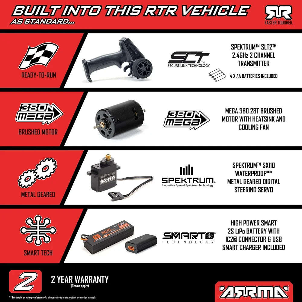 ARRMA FREEDOM FLYER GROM ARA2130FF four-wheel drive monster truck 1/16 electric RC toy car adult toy gift