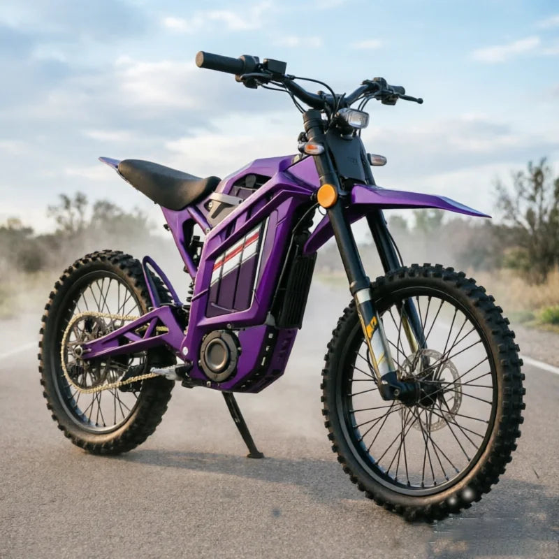 Electric Dirt Bike 72V 8000W Mid Drive Motor Off Road Motorcycle 85km Range for Trail Adventure Adult Bike