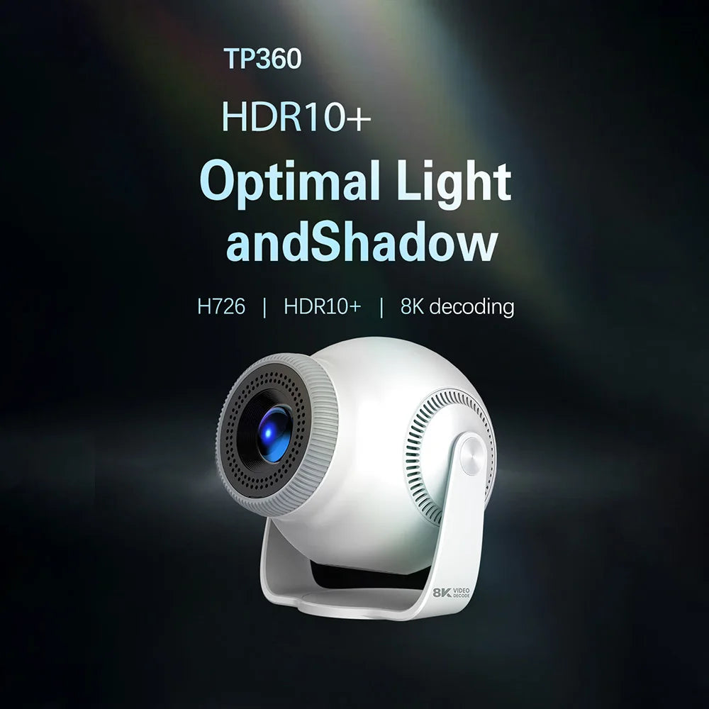 Velec Projector Android 14 8K Decoding Auto Focus 450 ANSI 720P TP360 New Portable Outdoor Movie Projector For Home Theater