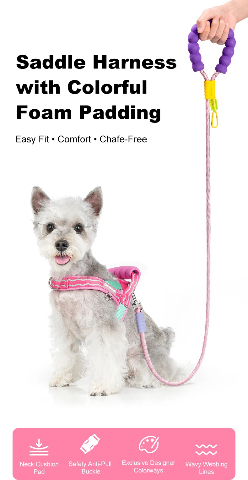 Saddle Dog Harness Soft Padded Foam Handle Liftable Outdoor Walking Puppy Breathable No Choke Small Medium Dog Pet Vest Harness