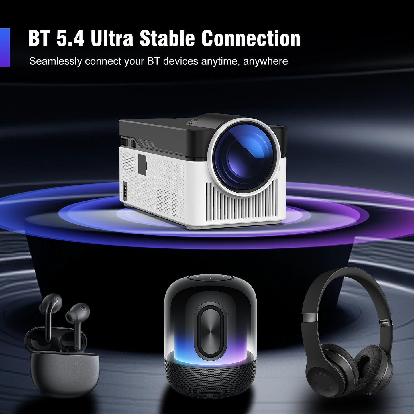 Magcubic 8K Ultra Short Throw Projector with Auto Offset 4K 1080P 900ANSI BT5.4 Electronic Focus WiFi6 AllwinnerH726 Voice HY450