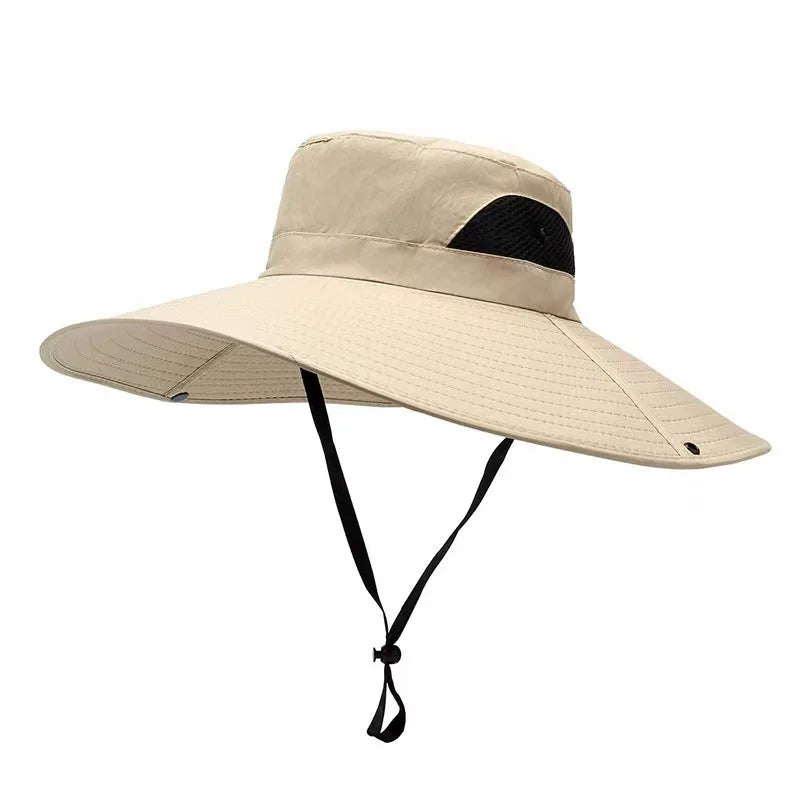 Mens Quick Dry Bucket Hat Large Size Sun Hat with Solar Powered Fan USB Rechargeable for Outdoor Hiking Camping Fishing Activity