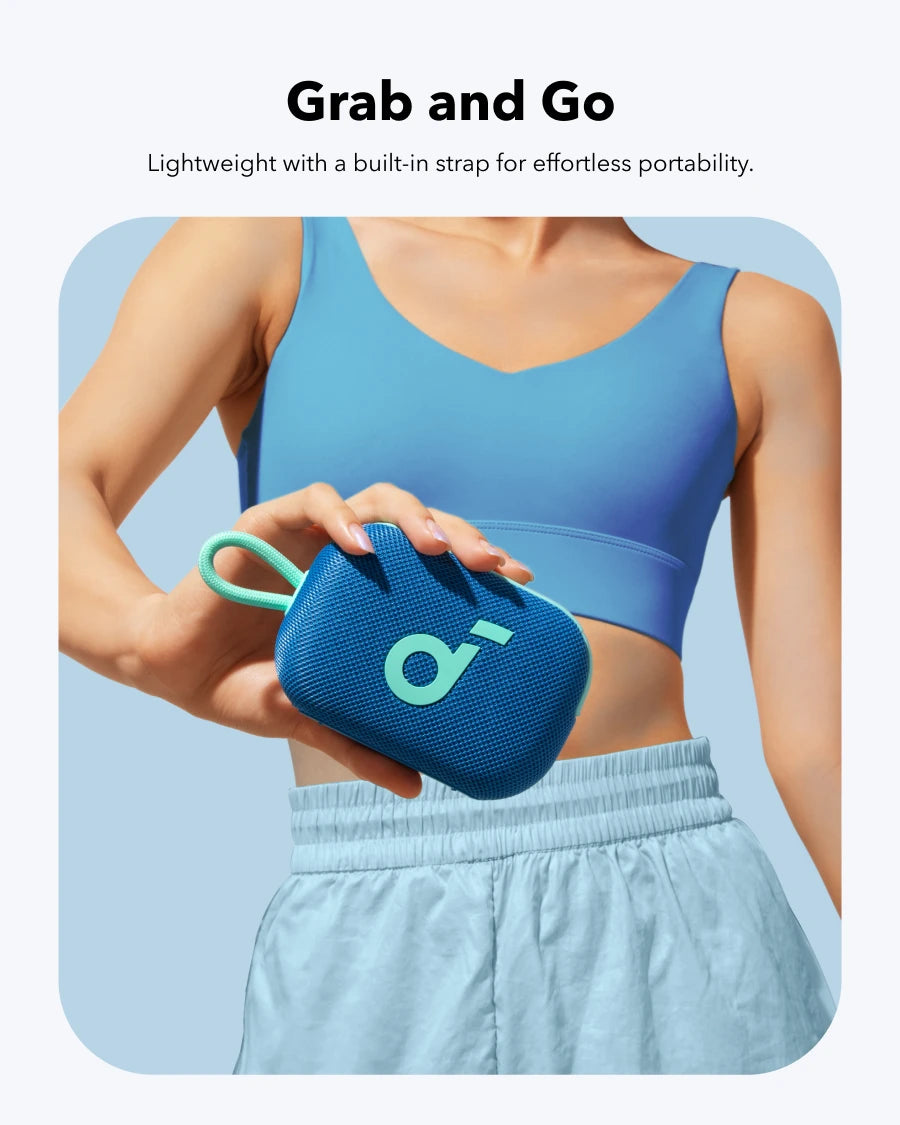 Soundcore Select 4 Go Bluetooth Shower Speaker by Anker, IP67 Waterproof/Dustproof, Ultra-Portable Speaker, 20H Playtime