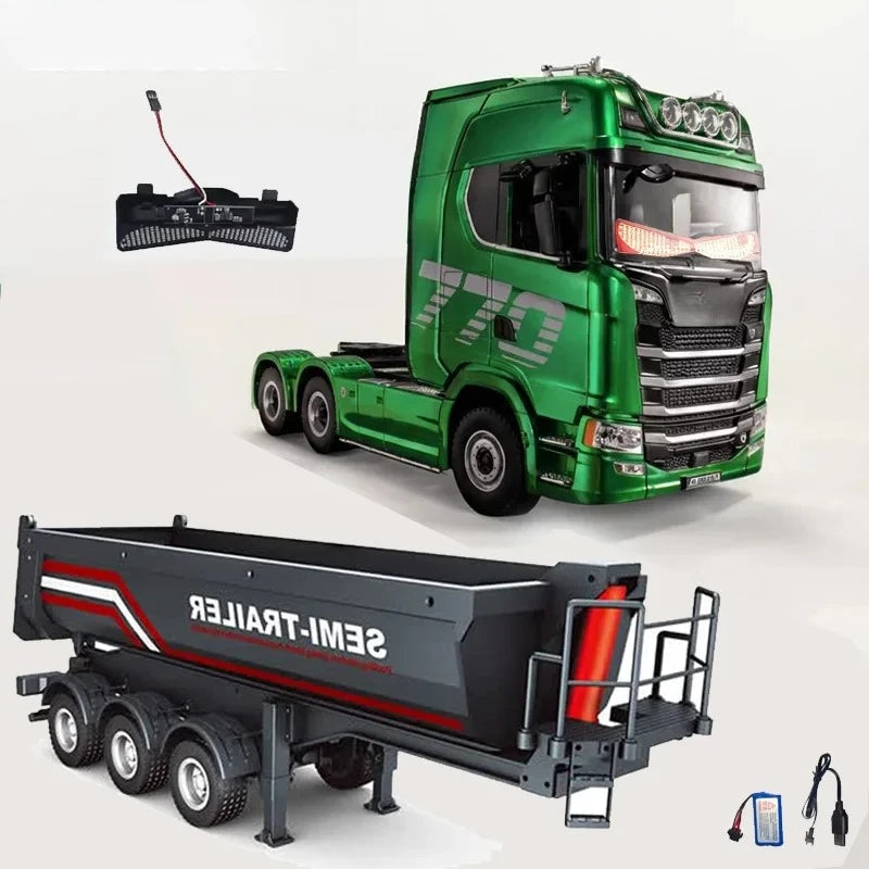 Huina New Model 1501+1509 770s RC Heavy-duty Truck Trailer Model Tractor High-end Toy Children's Adult Gift