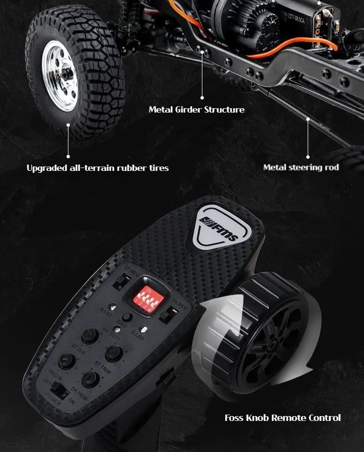 FMS FCX18 1:18 Chevrolet K10 Pickup Truck Officially Authorized Classic Retro Off-road Climbing RC Car Model RTR Vibely Store