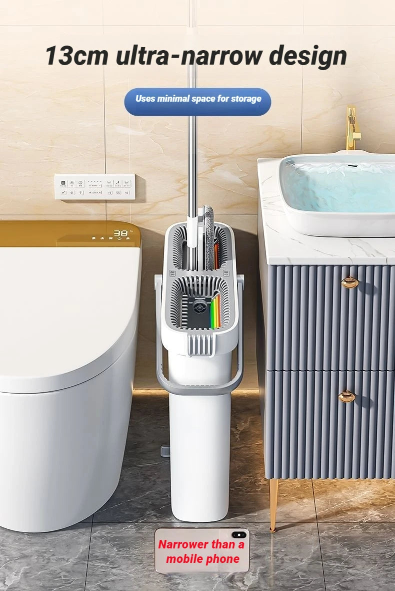 JOYBOS Floor Flat Spin Mop Set With Bucket 360 Rotating Hand-Free  33cm Washing and Squeeze For Home Toilet Bathroom Cleaner Mop