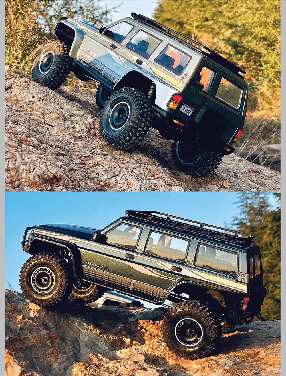 1/10 Scale YK4107 RC Crawler 4WD Dual Speed Lock Differential Remote Control Off Road Climbing Hobby RC Model Car Toy Vehicle