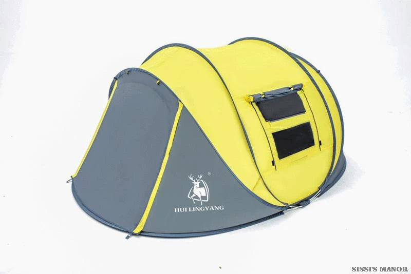 HUI LING YANG 3-4Persons Pop Up Throw Tent Automatic Waterproof Large Space Family Outdoor Camping Portable Tourist Pergola