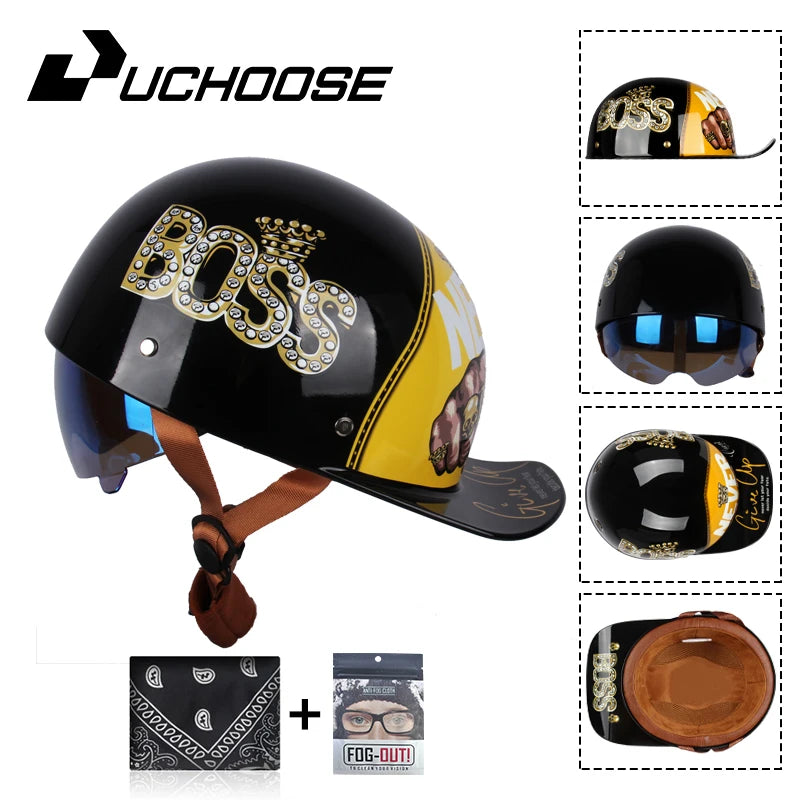 2024 Adult Open Face Summer Retro Riding Bicycles Vintage Half Helmet Baseball Cap Helmets Children Riding Motocross Men Women
