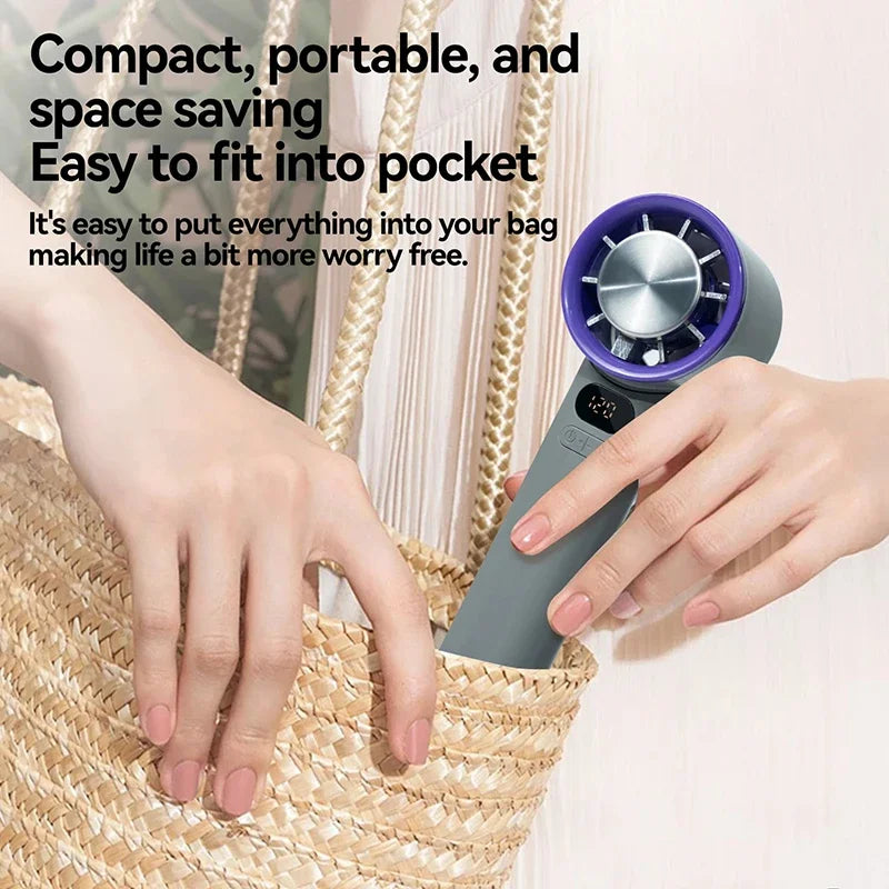 Xiaomi MIJIA Handheld Mini Fan Electric Hand Fans Ice Compress 120 High-Speed Cooling USB Rechargeable Portable Digital Display Vibely Store