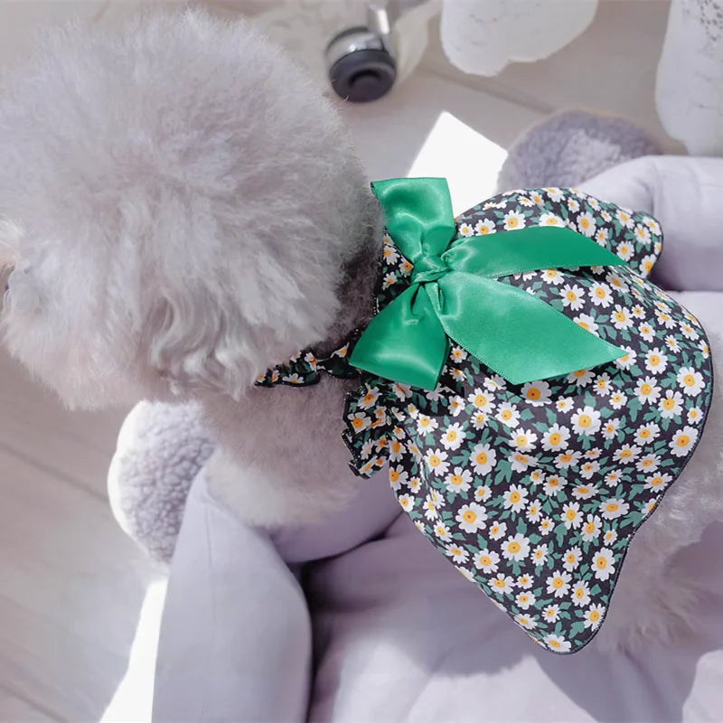 Cyan Floral Summer Pet Dress