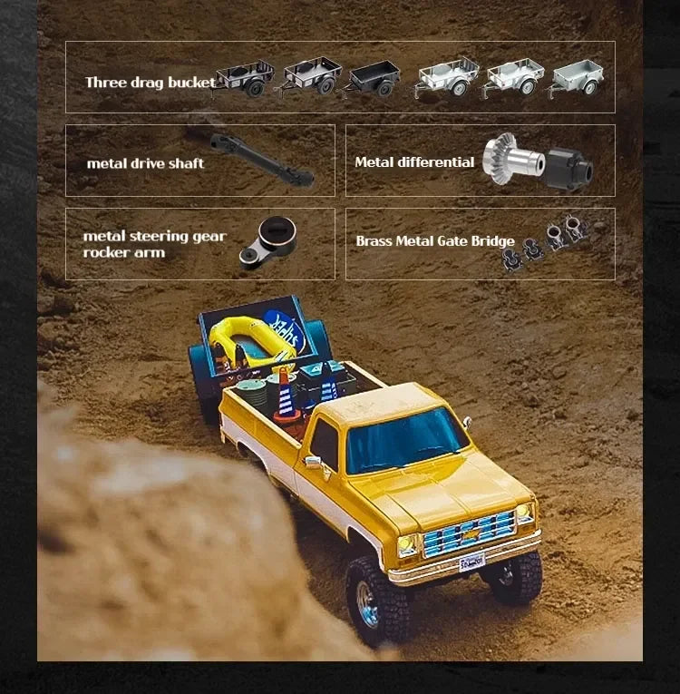 FMS FCX18 1:18 Chevrolet K10 Pickup Truck Officially Authorized Classic Retro Off-road Climbing RC Car Model RTR Vibely Store