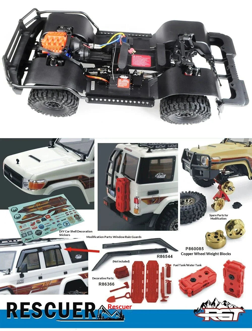 RGT RC Crawler EX86190 LC76 1 10 Scale Electric Four Wheel Drive All Terrain Professional Off Road Car Adult Outdoor Hobby