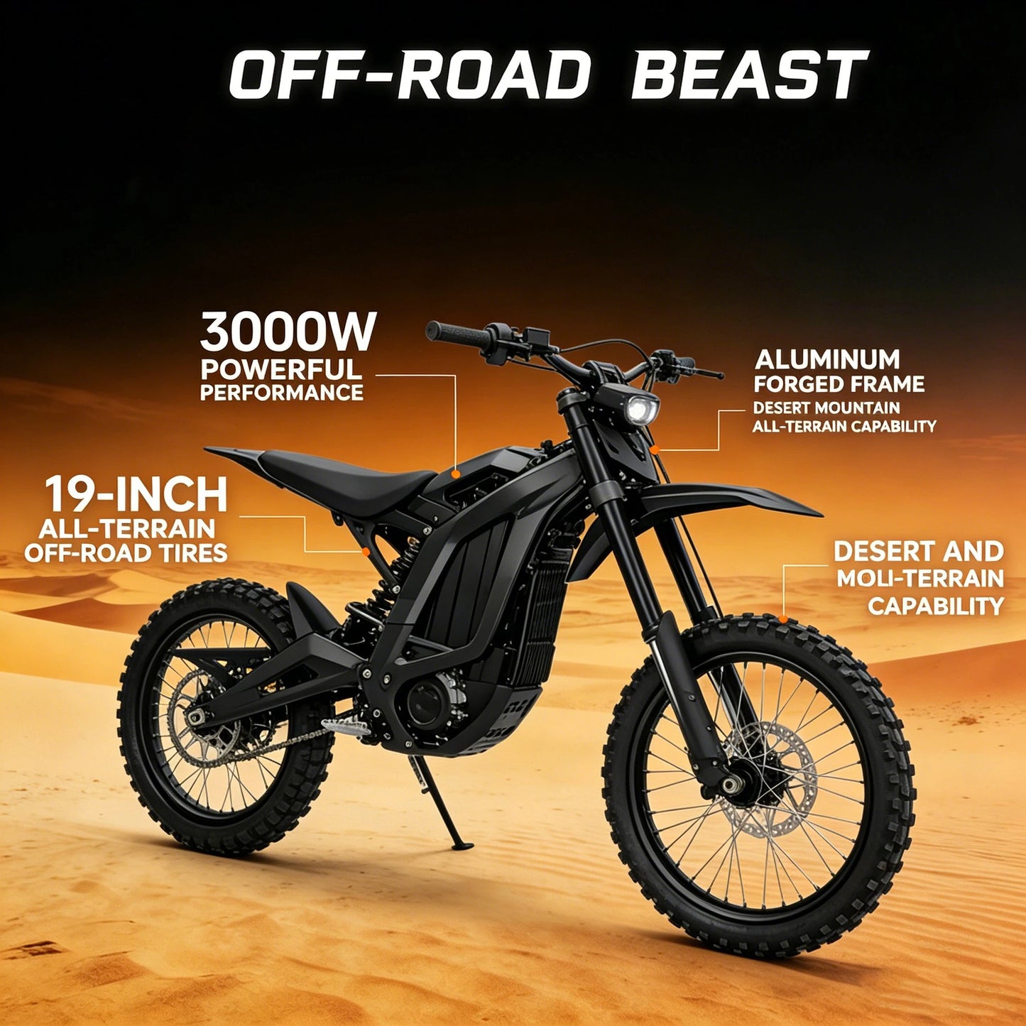 Electric Dirt Bike 72V 8000W Mid Drive Motor Off Road Motorcycle 85km Range for Trail Adventure Adult Bike