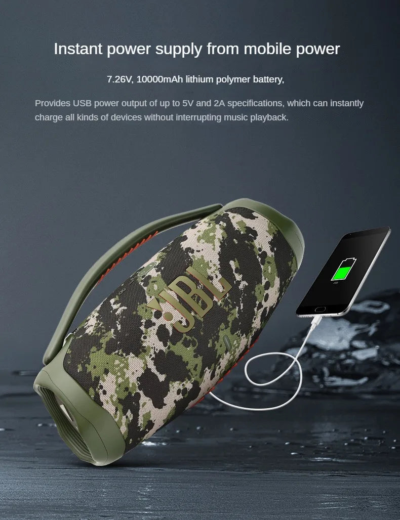 Wireless Bluetooth BoomsBox 3 JBL high-power subwoofer portable speaker 360 stereo surround TWS
