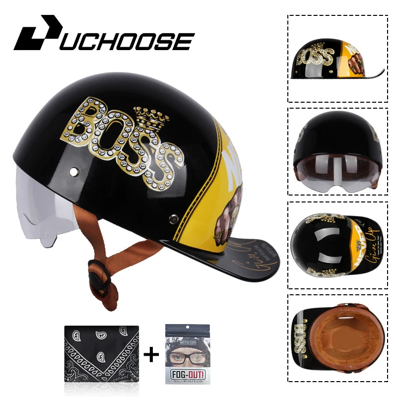 2024 Adult Open Face Summer Retro Riding Bicycles Vintage Half Helmet Baseball Cap Helmets Children Riding Motocross Men Women