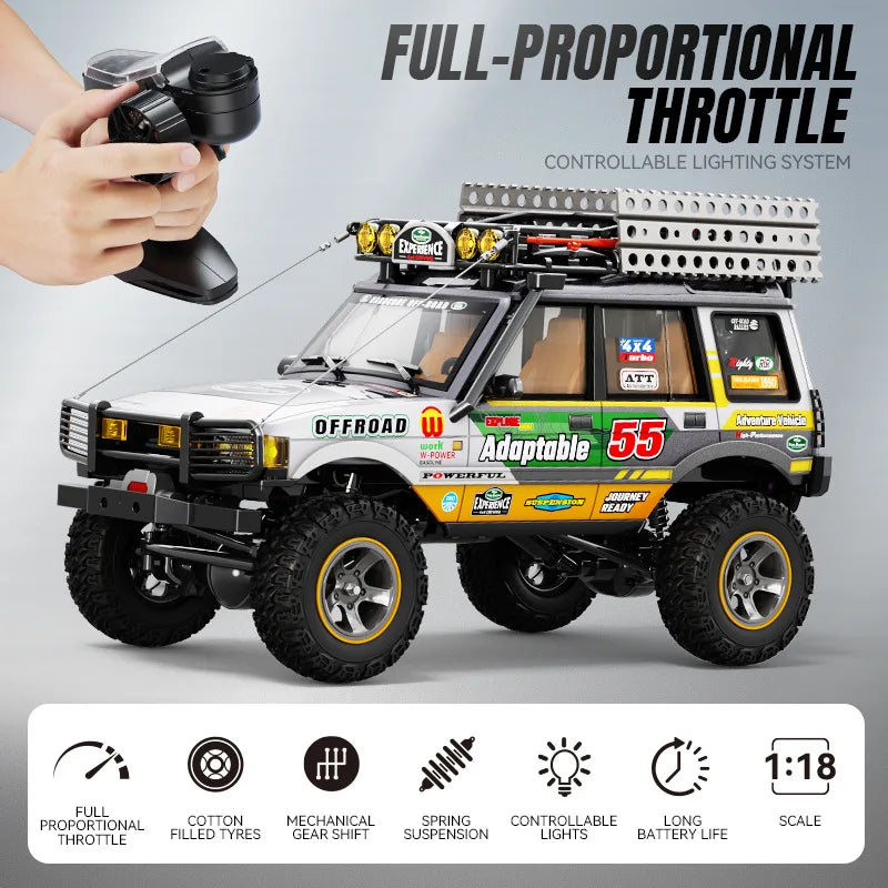 JXC LR1801 Professional RC Remote Control Car 1:18 Off-Road Climbing Car Four-Wheel Drive Dual-Speed Toy Car Model Boy Adult