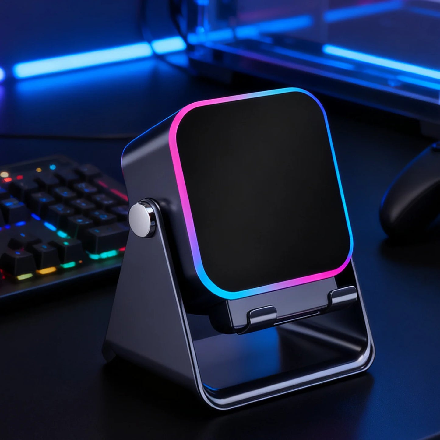5 In 1 Auto-induction Wireless Induction Speaker 8 Mode RGB Light Phone Stand Surround Sound Portable Phone Holder