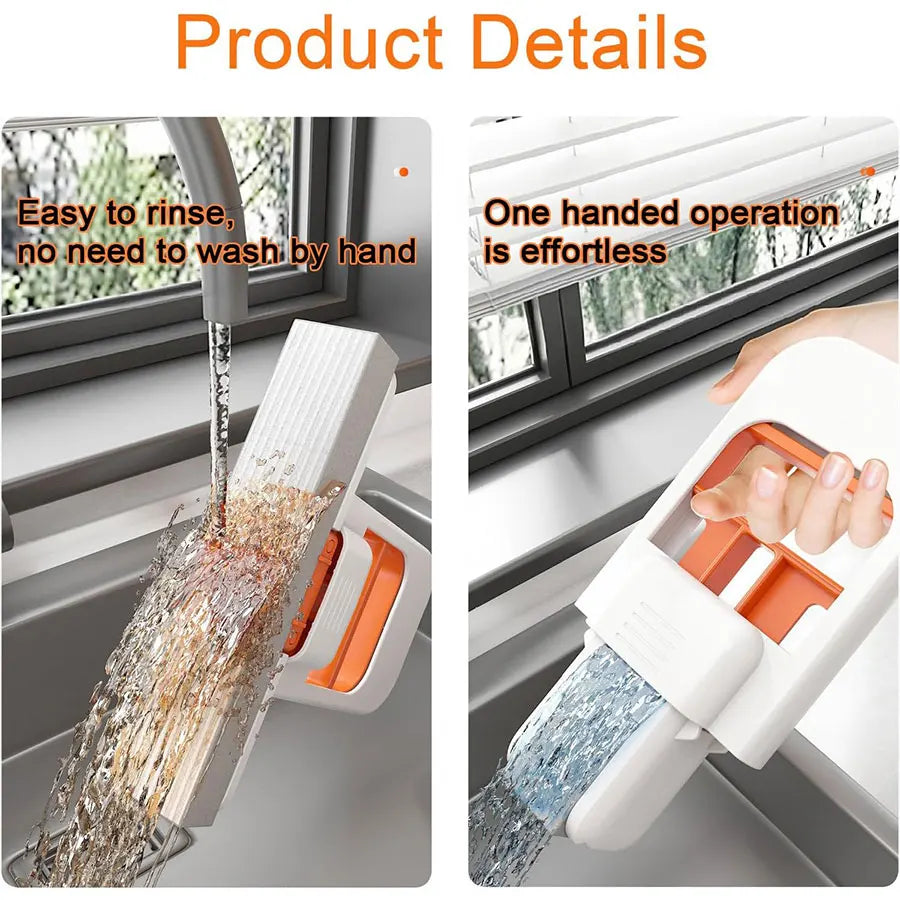 Mini foldable desktop mop, portable cleaning sponge mop, handheld self squeezing sponge cleaning tool, glass cleaning mop