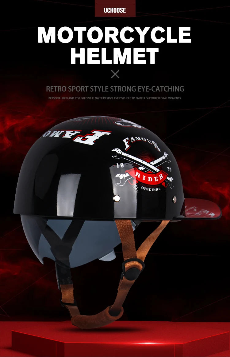 2024 Adult Open Face Summer Retro Riding Bicycles Vintage Half Helmet Baseball Cap Helmets Children Riding Motocross Men Women