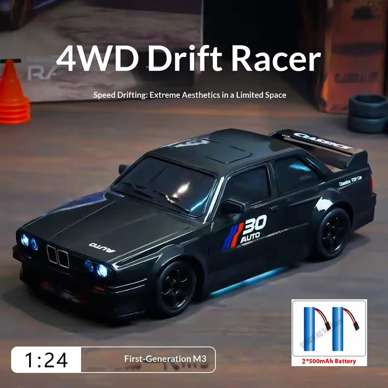 1:24 RC Drift Car 4WD Remote Control Car with Classic LED Lights High Speed Rechargeable Racing Sport Toy for Boys and Adults