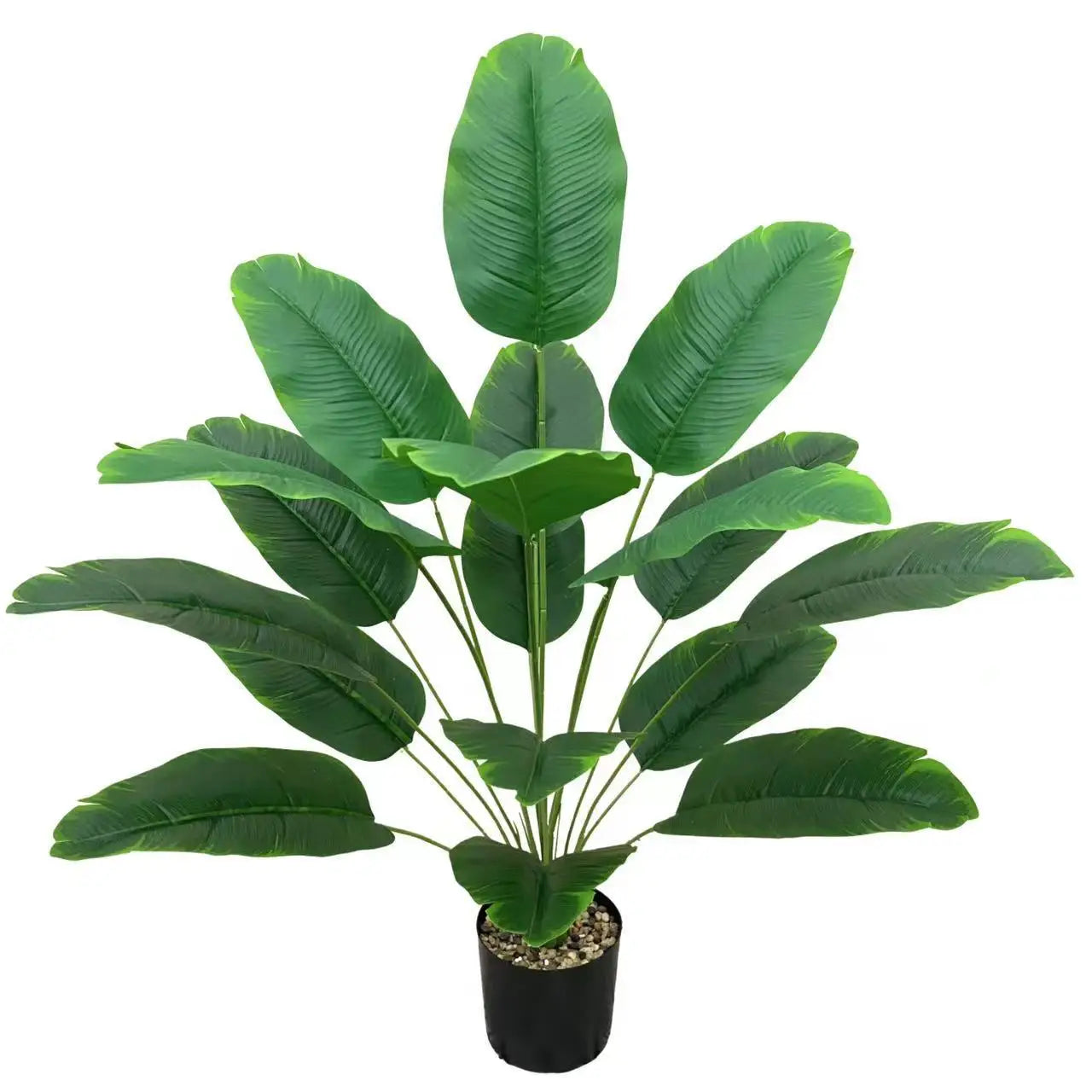 2pcs Artificial Banana Trees with 48 Realistic Tropical Leaves for Gardens Weddings Homes Offices Without Flower Pots