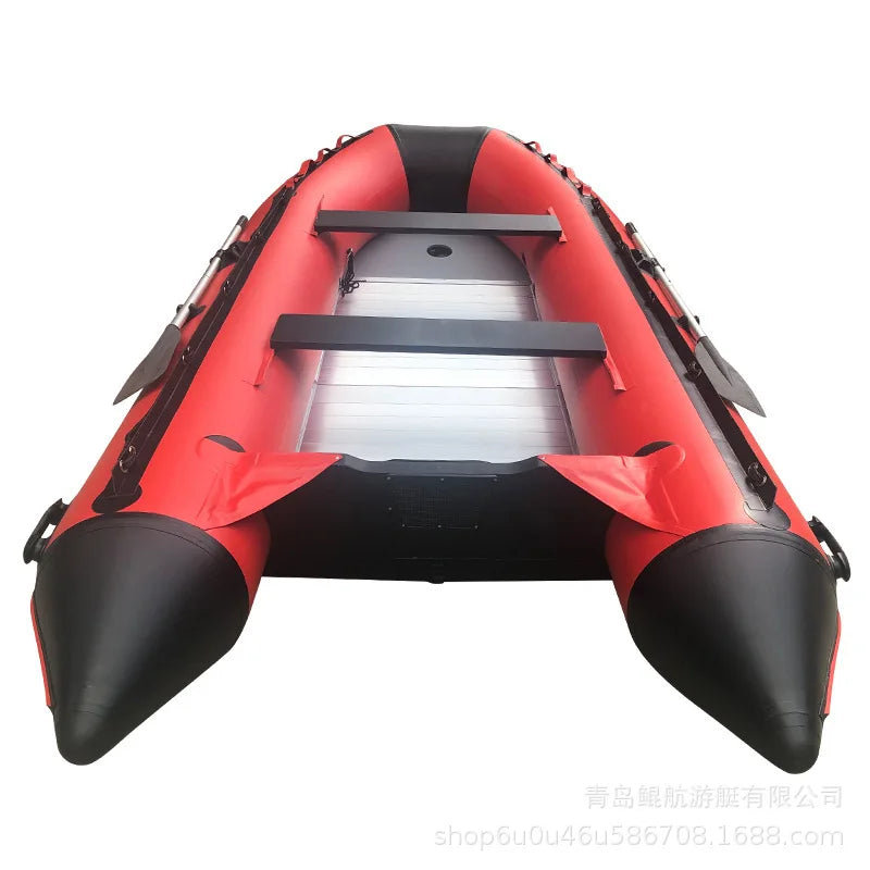 3.3m Inflatable Kayak PVC Speedboat Fishing Canoe Fishing Boat Aluminum Alloy Bottom