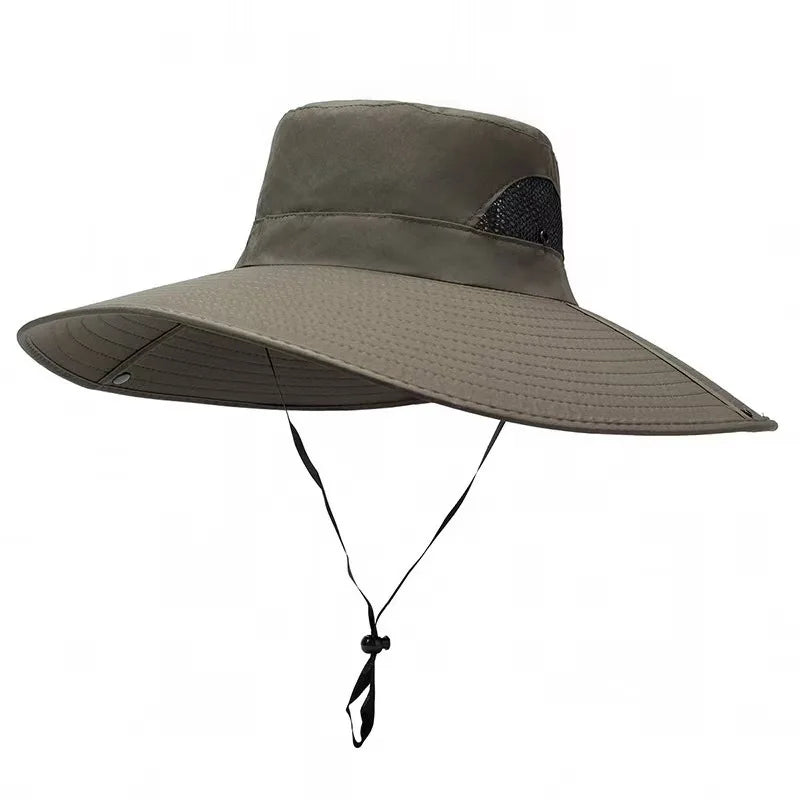 Mens Quick Dry Bucket Hat Large Size Sun Hat with Solar Powered Fan USB Rechargeable for Outdoor Hiking Camping Fishing Activity