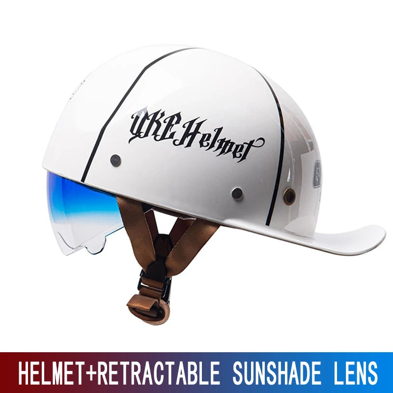 Motorcycle Helmet, Japanese-German Helmet, Men's Retro Half Helmet, Cruise Pedal, Tram, Light Prince Baseball Cap, Spring and Su