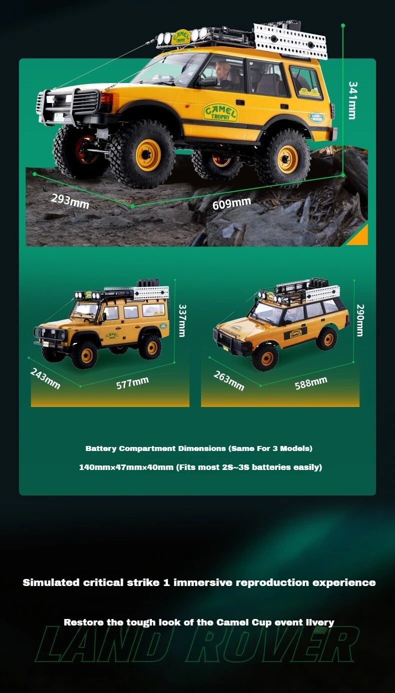 FMS New 1/10 FCX10 Camel Trophy Simulation Electric Remote Control Vehicle Climbing Off-Road Vehicle Toy Model RC Car Adult Gift