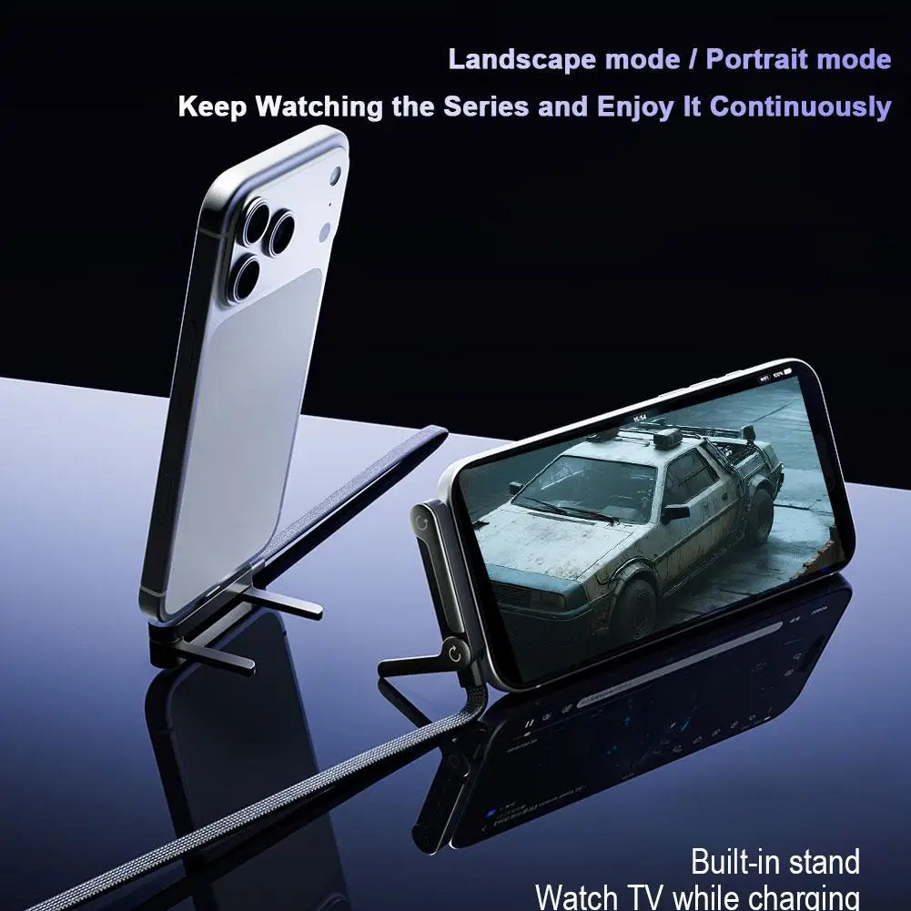 240W Fast Charging Foldable Phone Stand With 360° Rotating Charging Data Cable For IPhone Mobile Games-Universal Mobile Holder