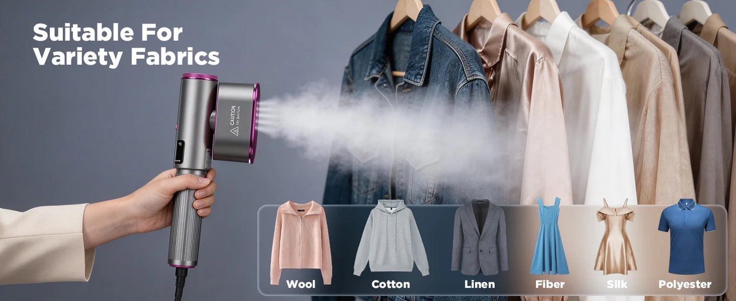 Handheld Steam Iron Garment Steamer Portable Mini for Clothes Fast Heating Travel Garment Fabric Press Machine with Home