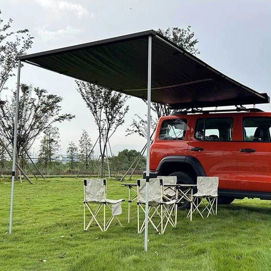 Universal Car Side Awning Portable Quick Fold Roof Top Tent Camping Shade Shelter Vehicle Canopy Fast Storage for RV Off-Road