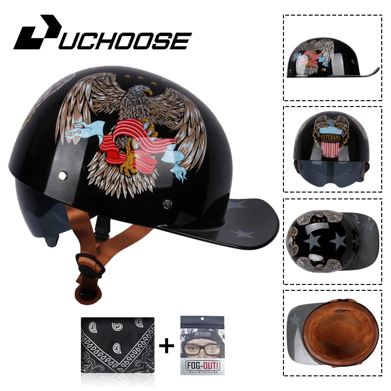 2024 Adult Open Face Summer Retro Riding Bicycles Vintage Half Helmet Baseball Cap Helmets Children Riding Motocross Men Women