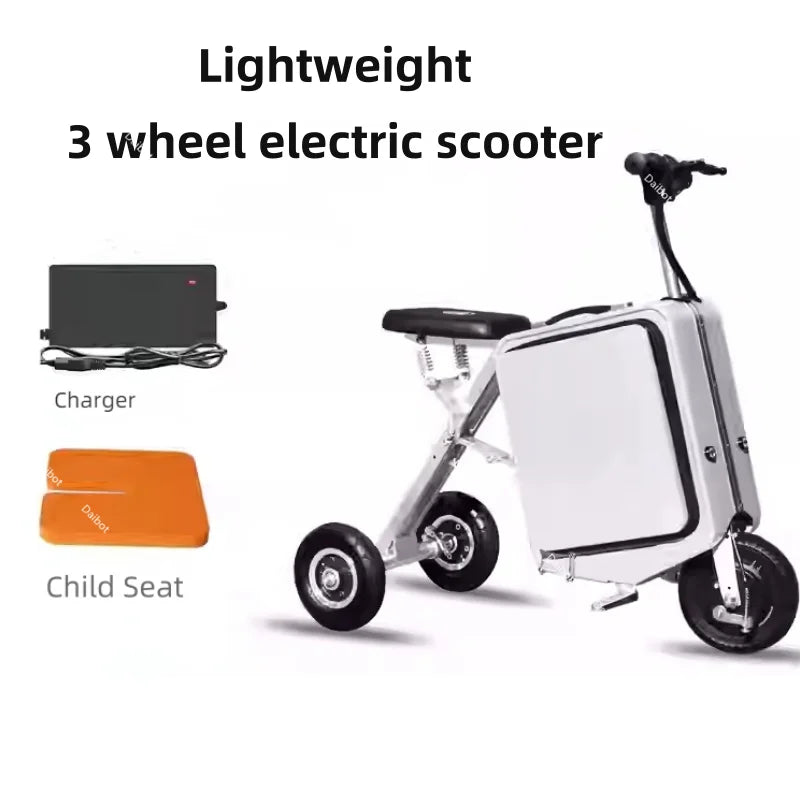 Folding Luggage Parent Child Electric Scooter For Adults With Seat 300W 36V Travel Lightweight Mobility Scooter For Elderly