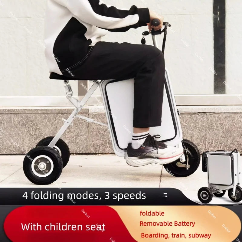 Folding Luggage Parent Child Electric Scooter For Adults With Seat 300W 36V Travel Lightweight Mobility Scooter For Elderly