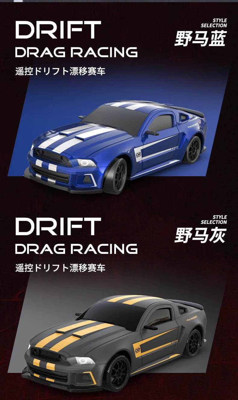 1:24 RC Drift Car 4WD Remote Control Car with Classic LED Lights High Speed Rechargeable Racing Sport Toy for Boys and Adults