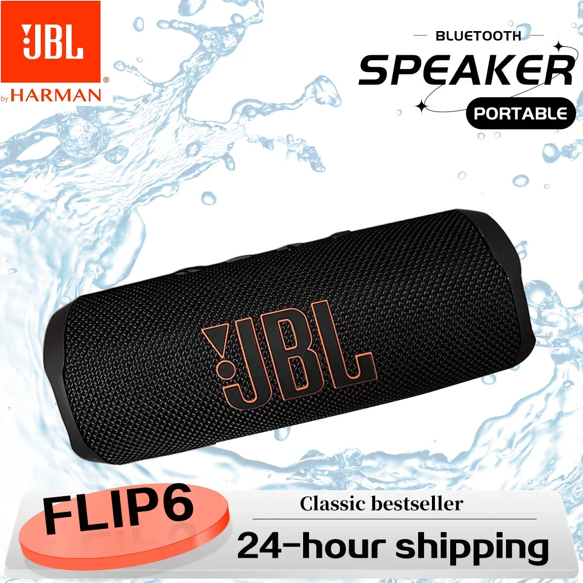 JBL Flip 6 Portable Wireless Bluetooth Speaker - Rugged Waterproof with Enhanced Sound And Independent Tweeters