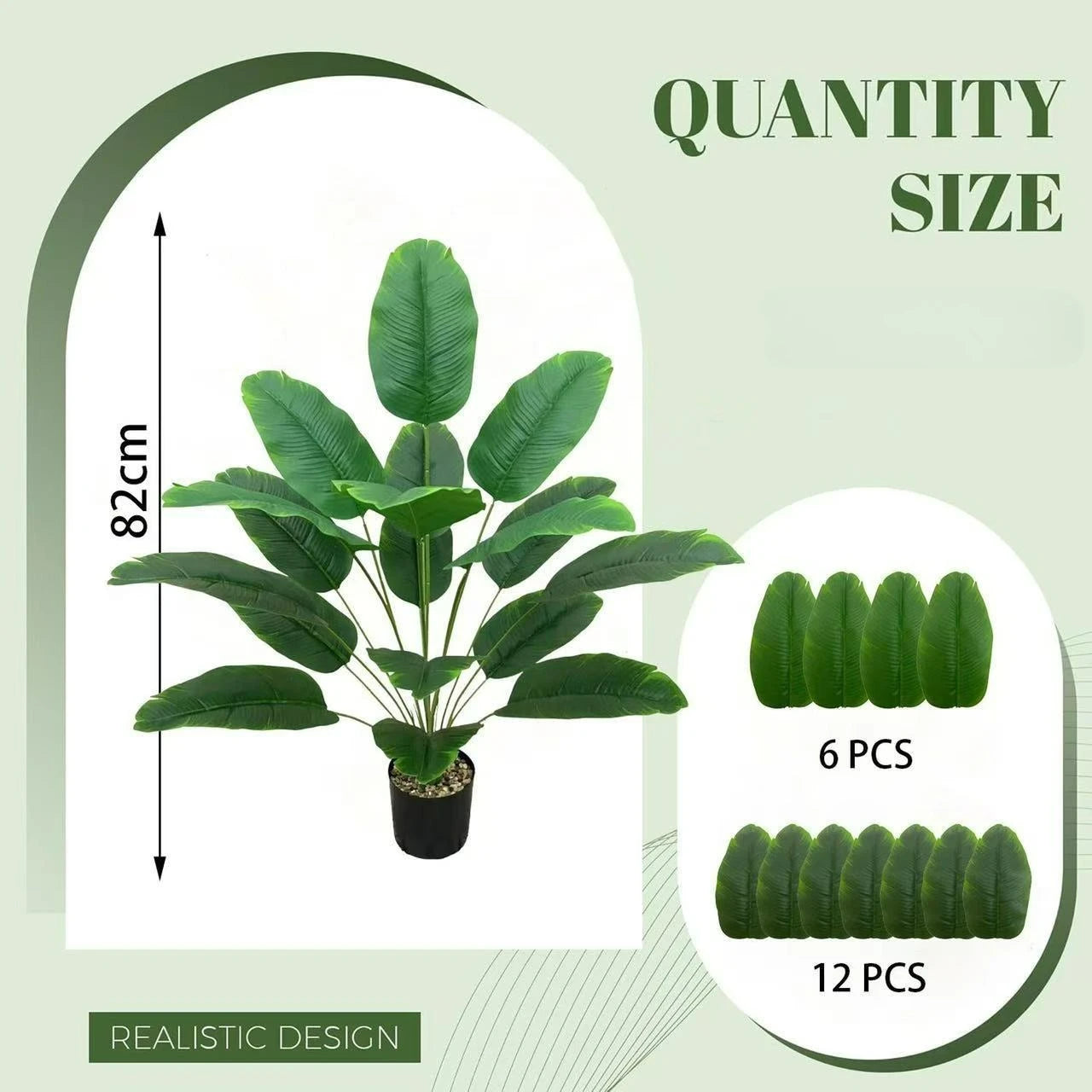 2pcs Artificial Banana Trees with 48 Realistic Tropical Leaves for Gardens Weddings Homes Offices Without Flower Pots