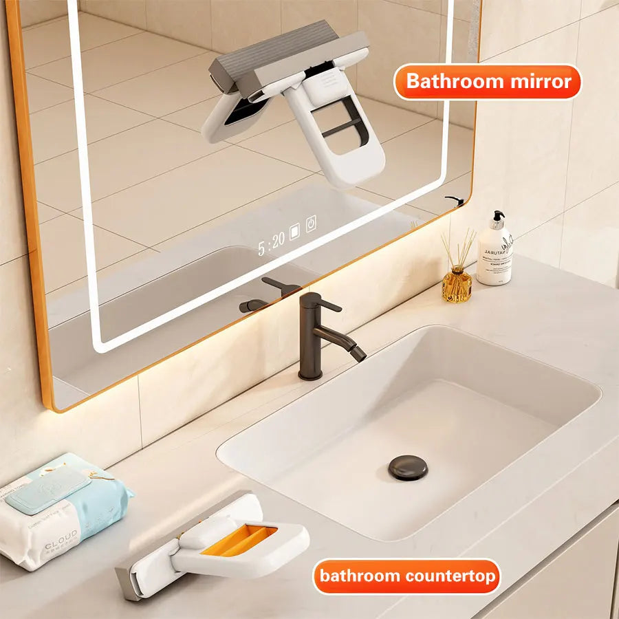 Mini foldable desktop mop, portable cleaning sponge mop, handheld self squeezing sponge cleaning tool, glass cleaning mop