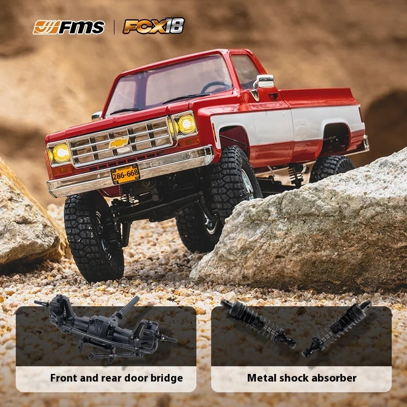 FMS FCX18 1:18 Chevrolet K10 Pickup Truck Officially Authorized Classic Retro Off-road Climbing RC Car Model RTR Vibely Store
