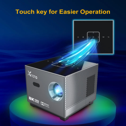 Xnano X3 Mini Projector Android 9.0 8K Decode Electric Focus ±50° Keystone ARGB Light Dolby Audio Portable Home Theater WiFi BT