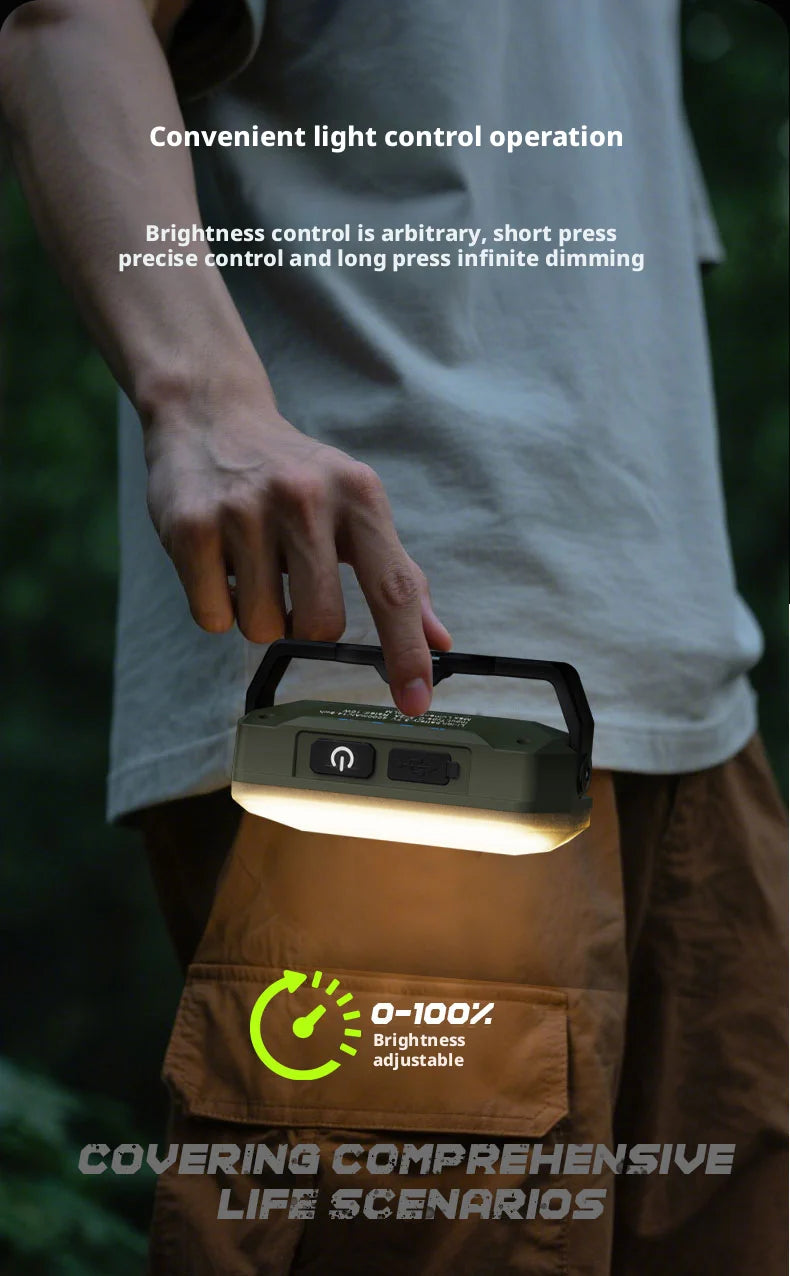Portable Outdoor Camping Lantern Super Long Battery Life Rechargeable Emergency Light Strong Magnet Work Light for Repair