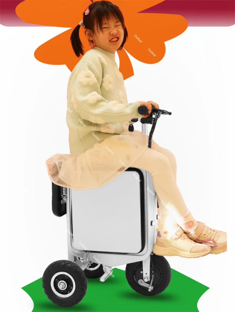 Mini Luggage 3 Wheel Electric Scooter Folding With Storage For Elderly 300W Adult Mobility Scooter Lightweight Removable Battery