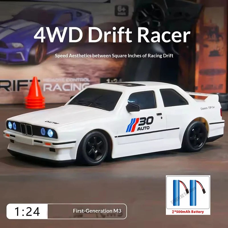 1:24 RC Drift Car 4WD Remote Control Car with Classic LED Lights High Speed Rechargeable Racing Sport Toy for Boys and Adults