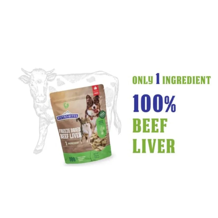 Freeze Dried Beef Liver Dog and Cat Treats Healthy Pet Training Treats or Food Topper All Natural, Single Ingredient, High Prot