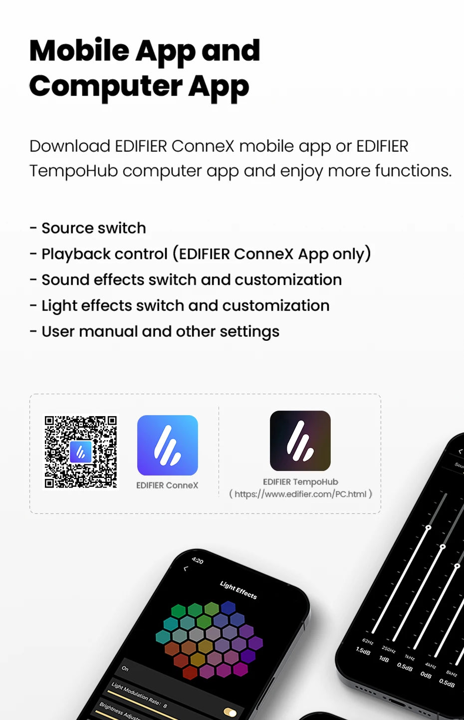 Edifier R20BT Computer Speakers With Light Effects Bluetooth 6.0 USB-C AUX Inputs