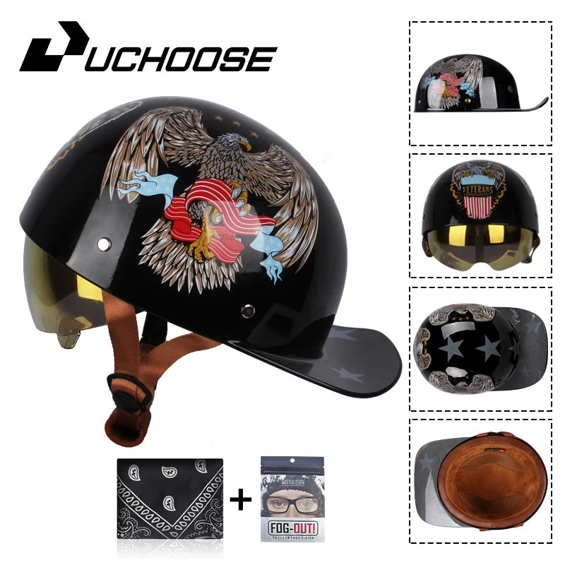 2024 Adult Open Face Summer Retro Riding Bicycles Vintage Half Helmet Baseball Cap Helmets Children Riding Motocross Men Women